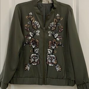 Chico’s bomber jacket with sequin detail
